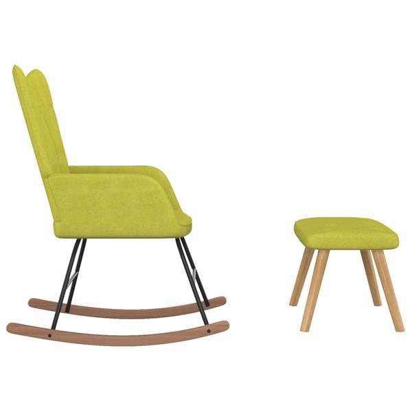 Grote foto vidaxl schommelstoel met voetenbank stof groen huis en inrichting stoelen