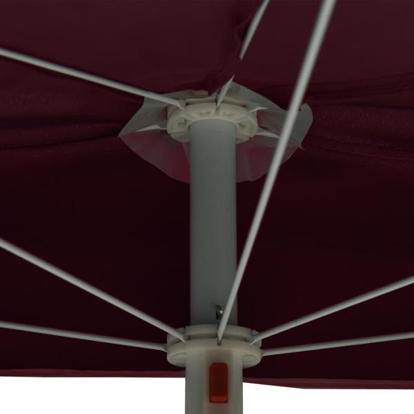 Grote foto vidaxl parasol half met paal 180x90 cm bordeauxrood tuin en terras overige tuin en terras