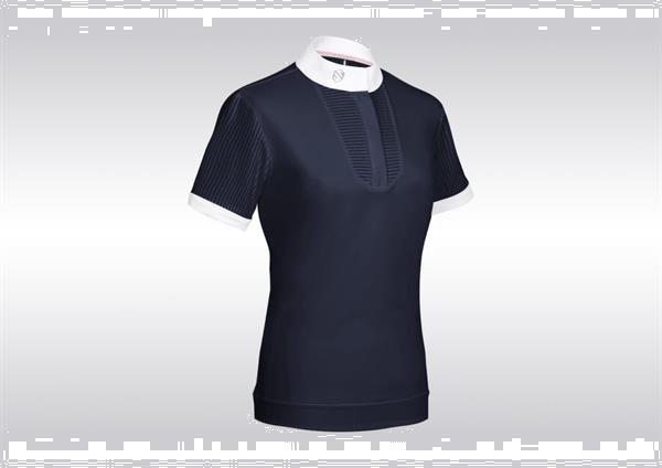 Grote foto short sleeve show shirt apolline color navy size l dieren en toebehoren paarden accessoires