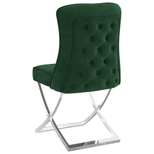Grote foto vidaxl chaises d ner 2 pcs vert fonc 53x52x98 cm velours huis en inrichting stoelen
