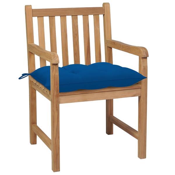 Grote foto vidaxl chaises de jardin 4 pcs avec coussins bleu bois de te tuin en terras tuinmeubelen