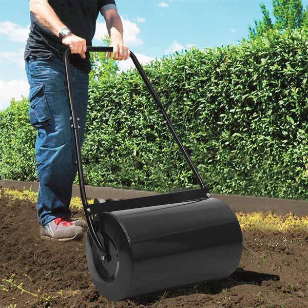 Grote foto vidaxl rouleau gazon noir 63 cm 50 l tuin en terras tuingereedschap