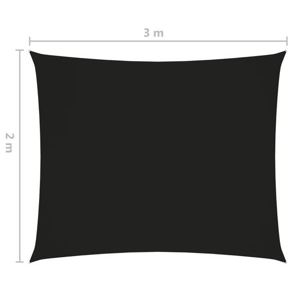 Grote foto vidaxl zonnescherm rechthoekig 2x3 m oxford stof zwart tuin en terras overige tuin en terras