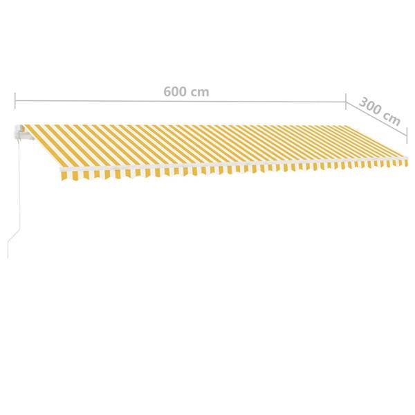 Grote foto vidaxl luifel handmatig uittrekbaar met led 600x300 cm geel tuin en terras overige tuin en terras