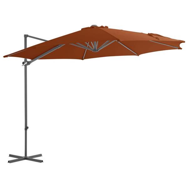 Grote foto vidaxl parasol d port avec m t en acier terre cuite 300 cm tuin en terras overige tuin en terras
