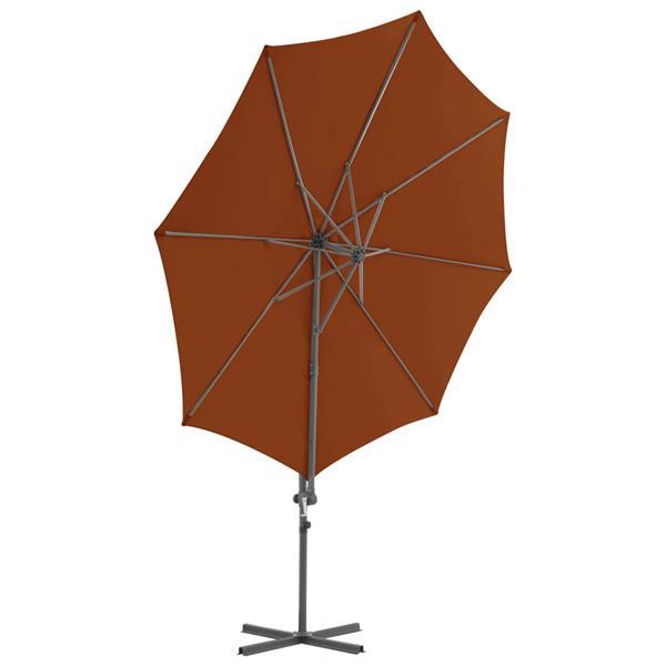 Grote foto vidaxl parasol d port avec m t en acier terre cuite 300 cm tuin en terras overige tuin en terras