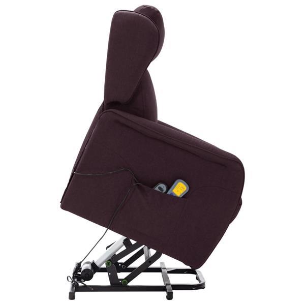 Grote foto vidaxl fauteuil de massage inclinable violet tissu huis en inrichting stoelen