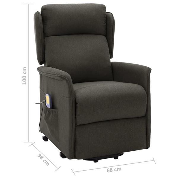 Grote foto vidaxl fauteuil de massage inclinable taupe tissu huis en inrichting stoelen