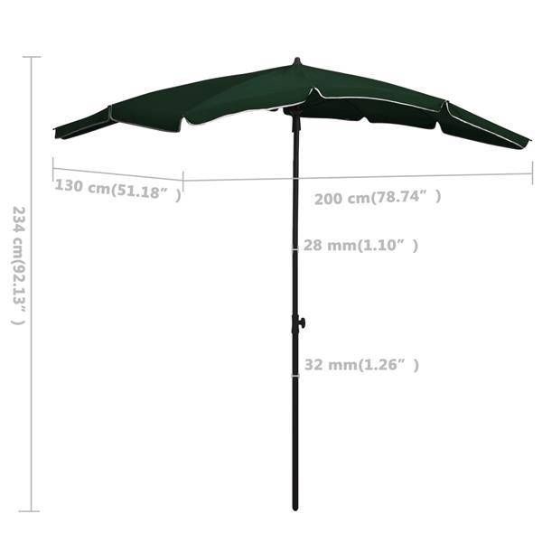 Grote foto vidaxl parasol de jardin avec m t 200x130 cm vert tuin en terras overige tuin en terras