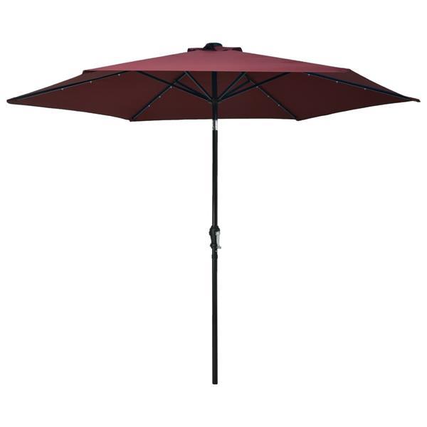 Grote foto vidaxl parasol d ext rieur avec led et m t en acier 300 cm b tuin en terras overige tuin en terras