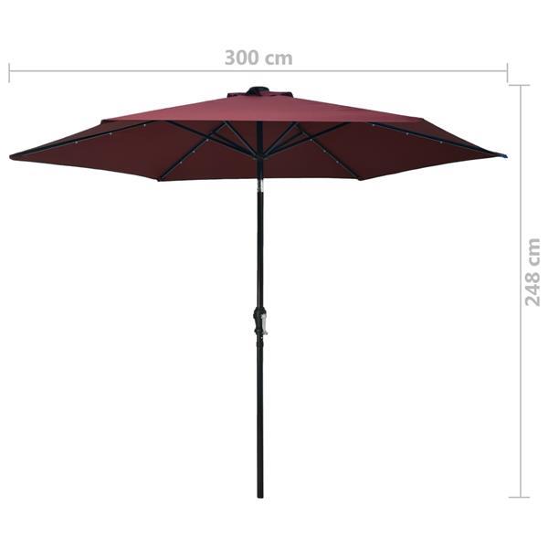 Grote foto vidaxl parasol d ext rieur avec led et m t en acier 300 cm b tuin en terras overige tuin en terras