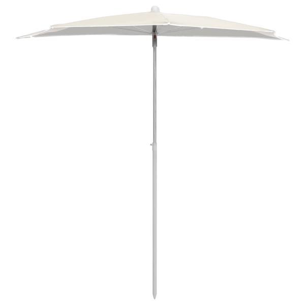 Grote foto vidaxl demi parasol de jardin avec m t 180x90 cm sable tuin en terras overige tuin en terras