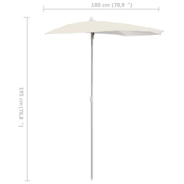 Grote foto vidaxl demi parasol de jardin avec m t 180x90 cm sable tuin en terras overige tuin en terras
