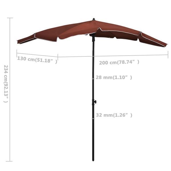 Grote foto vidaxl parasol de jardin avec m t 200x130 cm terre cuite tuin en terras overige tuin en terras