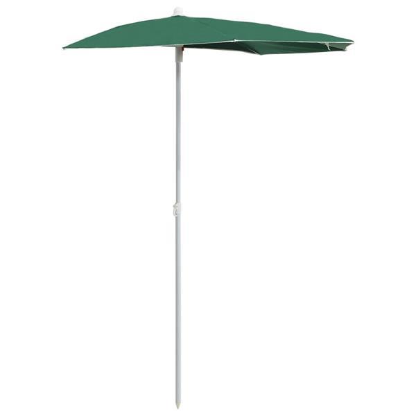 Grote foto vidaxl demi parasol de jardin avec m t 180x90 cm vert tuin en terras overige tuin en terras