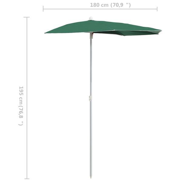 Grote foto vidaxl demi parasol de jardin avec m t 180x90 cm vert tuin en terras overige tuin en terras