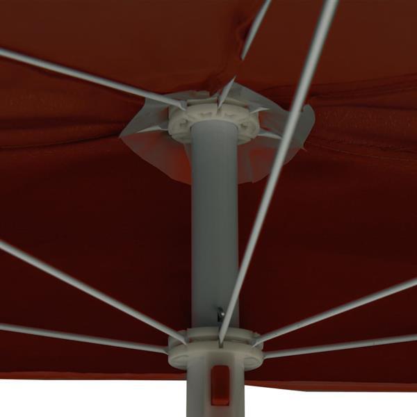Grote foto vidaxl demi parasol de jardin avec m t 180x90 cm terre cuite tuin en terras overige tuin en terras