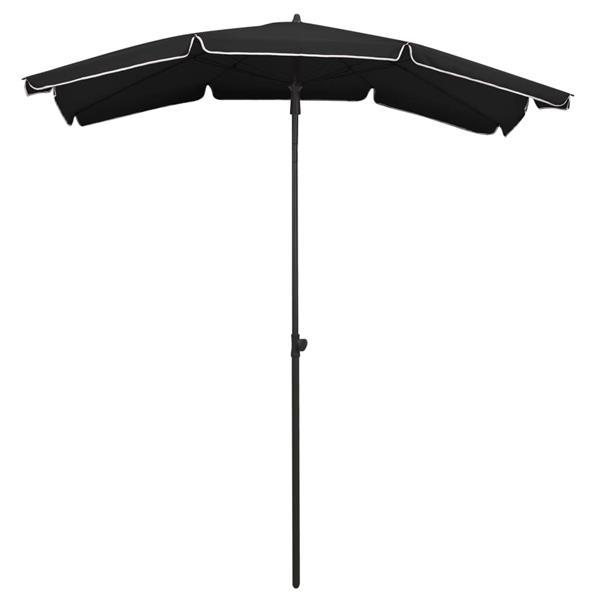 Grote foto vidaxl parasol de jardin avec m t 200x130 cm noir tuin en terras overige tuin en terras