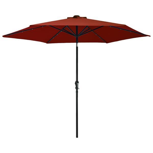 Grote foto vidaxl parasol d ext rieur avec led et m t en acier 300 cm t tuin en terras overige tuin en terras