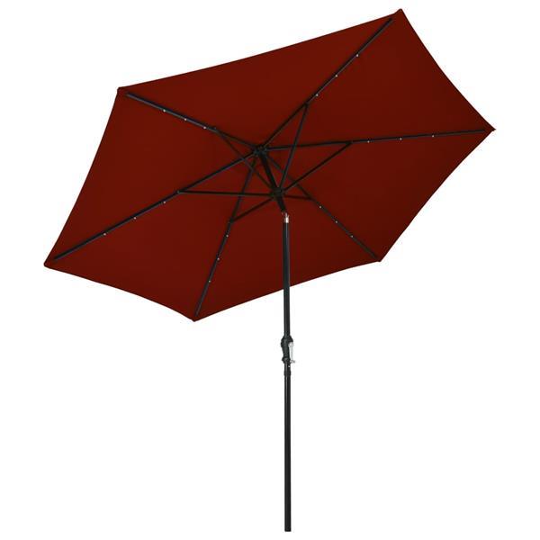 Grote foto vidaxl parasol d ext rieur avec led et m t en acier 300 cm t tuin en terras overige tuin en terras