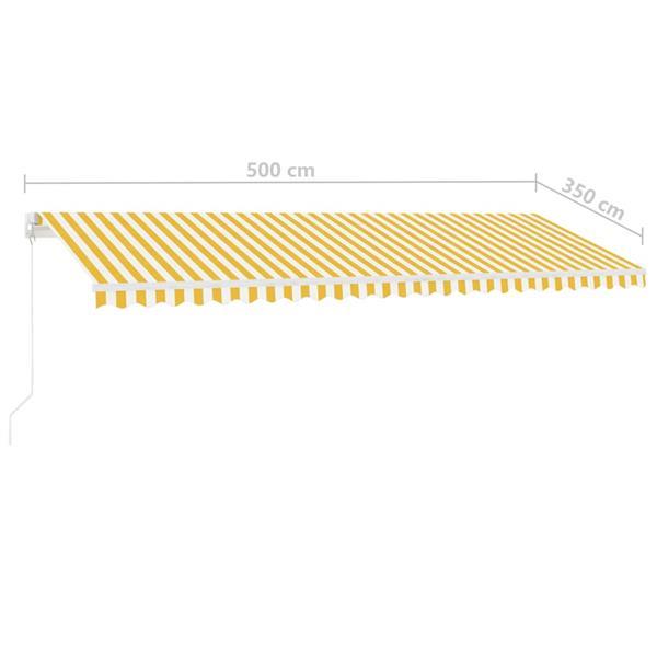 Grote foto vidaxl auvent manuel r tractable sur pied 500x350 cm jaune b tuin en terras overige tuin en terras