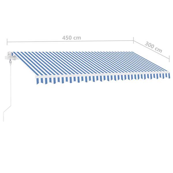 Grote foto vidaxl auvent automatique sur pied 450x300 cm bleu blanc tuin en terras overige tuin en terras