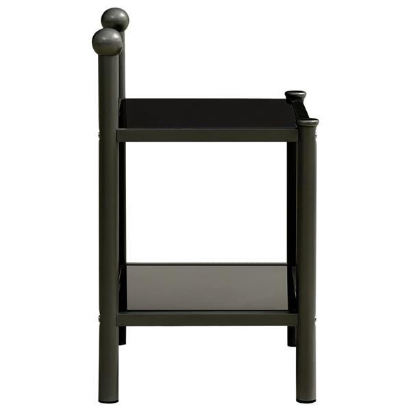 Grote foto vidaxl table de chevet noir 45x34 5x60 5 cm m tal et verre huis en inrichting complete slaapkamers