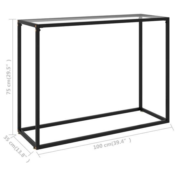 Grote foto vidaxl table console transparent 100x35x75 cm verre tremp huis en inrichting eettafels