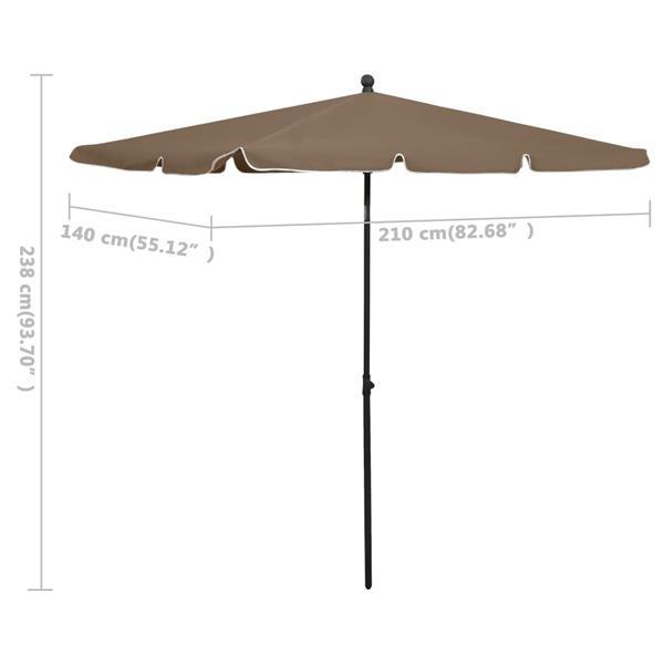 Grote foto vidaxl parasol de jardin avec m t 210x140 cm taupe tuin en terras overige tuin en terras