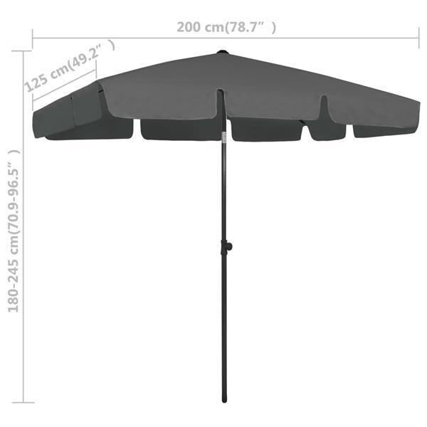 Grote foto vidaxl parasol de plage anthracite 200x125 cm tuin en terras overige tuin en terras