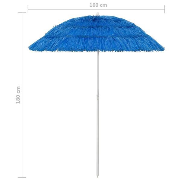 Grote foto vidaxl parasol de plage hawaii bleu 180 cm tuin en terras overige tuin en terras