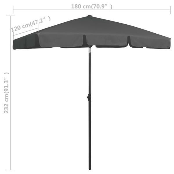 Grote foto vidaxl parasol de plage anthracite 180x120 cm tuin en terras overige tuin en terras