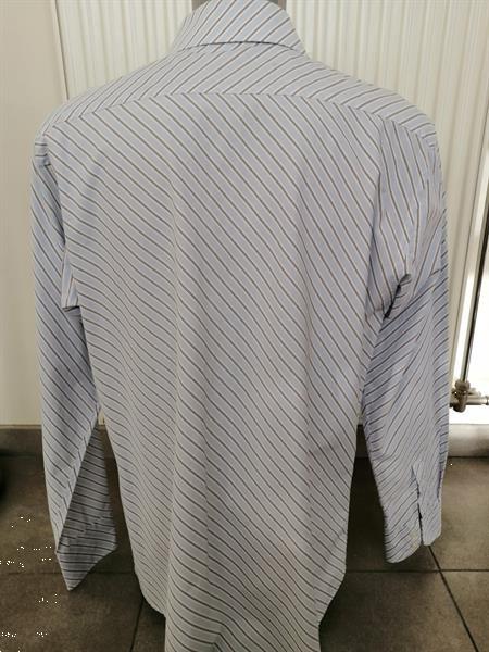 Grote foto trendy lichtblauw overhemd met schuine strepen xl kleding heren overhemden