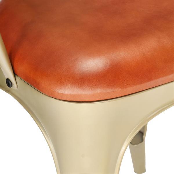 Grote foto vidaxl chaises de salle manger 4 pcs marron cuir v ritable huis en inrichting stoelen