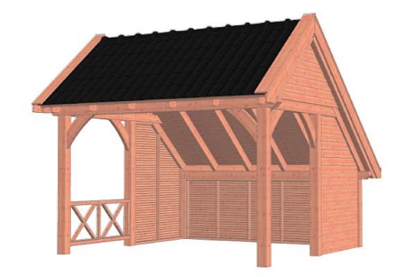 Grote foto kapschuur de hoeve xl 415x440 cm combinatie 1 tuin en terras tuinhuisjes en blokhutten