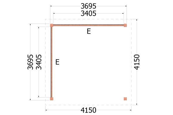 Grote foto buitenverblijf siena 415x415 cm combinatie 1 tuin en terras tuinhuisjes en blokhutten