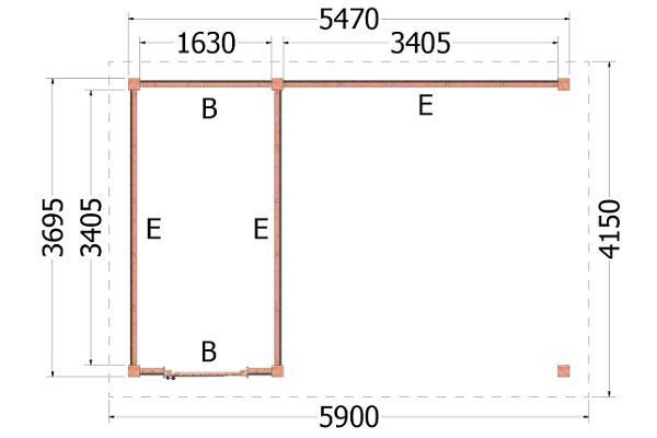 Grote foto buitenverblijf siena 590x415 cm combinatie 1 tuin en terras tuinhuisjes en blokhutten