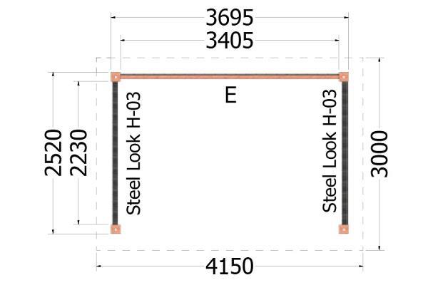 Grote foto buitenverblijf siena 415x300 cm combinatie 1 tuin en terras tuinhuisjes en blokhutten