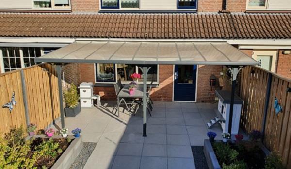 Grote foto dhz veranda livingdream 557x305 cm antraciet polycarbona tuin en terras tegels en terrasdelen