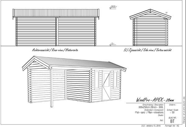 Grote foto woodpro blokhut tuinhuis alphen 600x250 cm tuin en terras tuinhuisjes en blokhutten