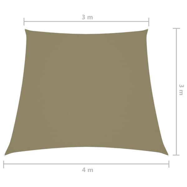 Grote foto vidaxl zonnescherm trapezium 3 4x3 m oxford stof beige tuin en terras overige tuin en terras