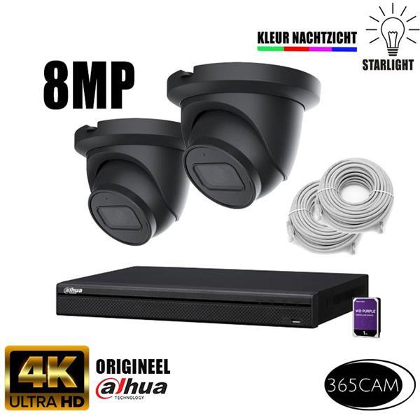 Grote foto zwarte 4k bewakingscamera set met kleur nachtzicht audio tv en foto videobewakingsapparatuur