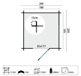 Grote foto blokhut narcis 200x200 cm ge mpregneerd tuin en terras tuinhuisjes en blokhutten