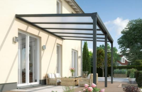 Grote foto easy edition dhz veranda 700x300 cm glasdak tuin en terras tegels en terrasdelen