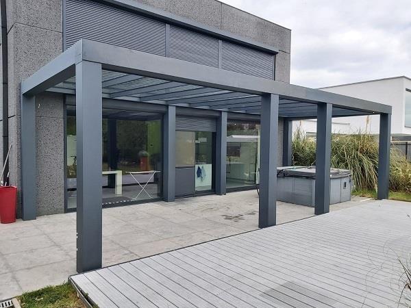 Grote foto cube veranda 700x350 cm glasdak tuin en terras tegels en terrasdelen