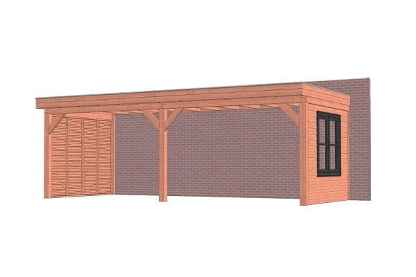 Grote foto aanbouwveranda ancona 730x330 cm plat dak combinatie 1 tuin en terras tegels en terrasdelen