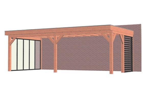 Grote foto aanbouwveranda ancona 730x390 cm plat dak combinatie 1 tuin en terras tegels en terrasdelen