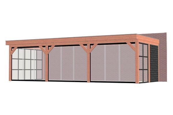 Grote foto aanbouwveranda ancona 900x390 cm plat dak combinatie 1 tuin en terras tegels en terrasdelen
