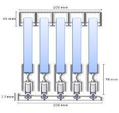 Grote foto glasschuifwand profiline 5 spoor breedte 550 cm tuin en terras tegels en terrasdelen