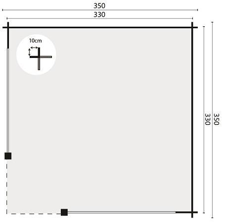 Grote foto prieel mitch 350x350 cm tuin en terras tuinhuisjes en blokhutten